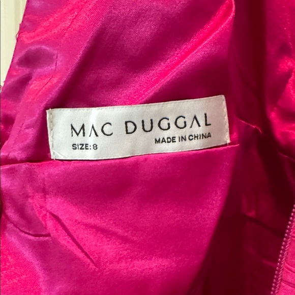 Mac Duggal 67835 Pink Taffeta High Low Ruffle Gown Size 8 NWT - Picture 8 of 10